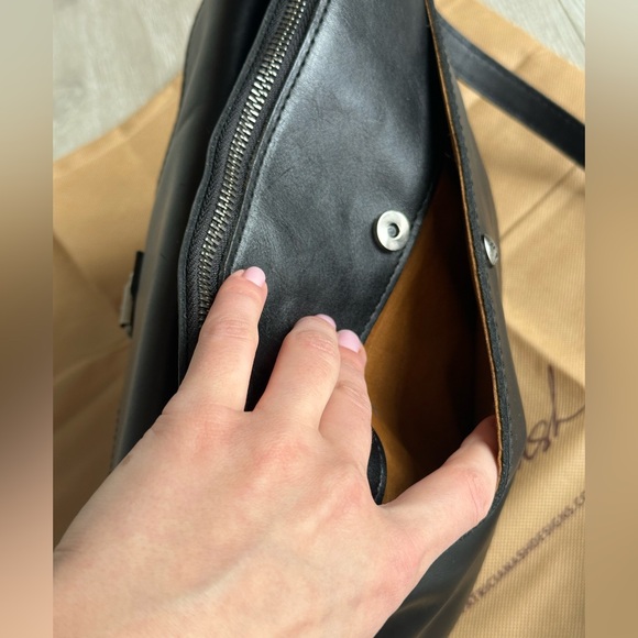 Patricia Nash Kirby Black Leather Crossbody Bag Buckle Flap - Picture 10 of 16